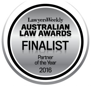 Lawyers Weekly - Australian Law Awards - Finalist - Partner of the year 2016