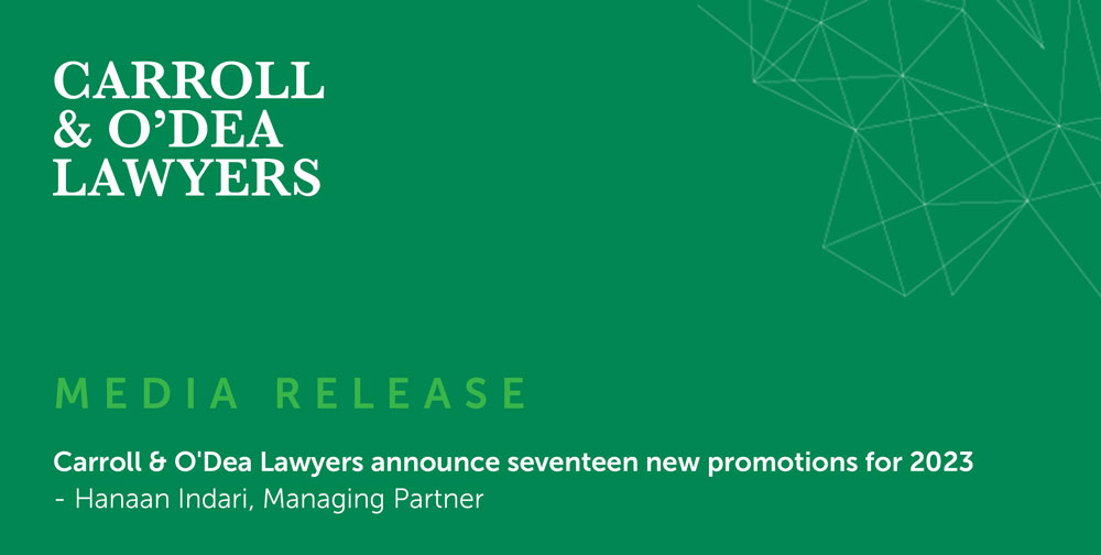 Carroll & O’Dea Lawyers announce seventeen new appointments for 2023