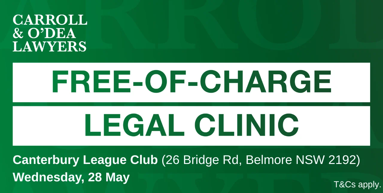Free-of-charge legal clinic at the Canterbury League Club