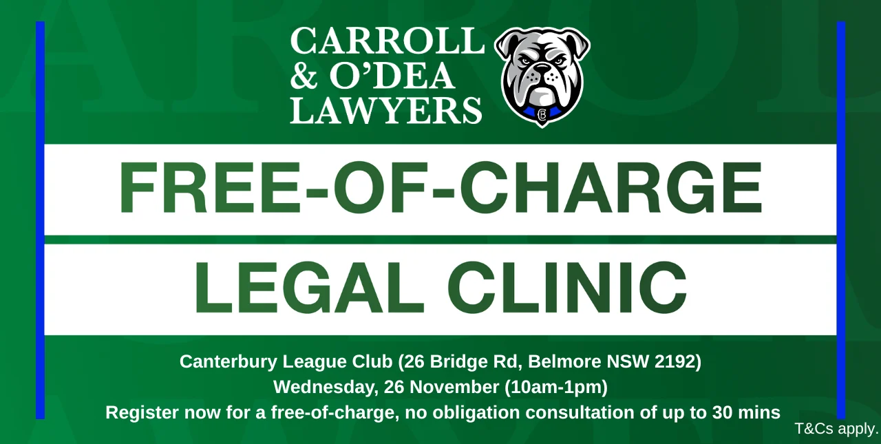 Free-of-charge legal clinic at the Canterbury League Club