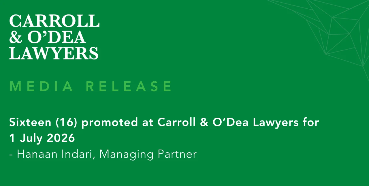 Sixteen (16) promoted at Carroll & O’Dea Lawyers for 1 July 2026