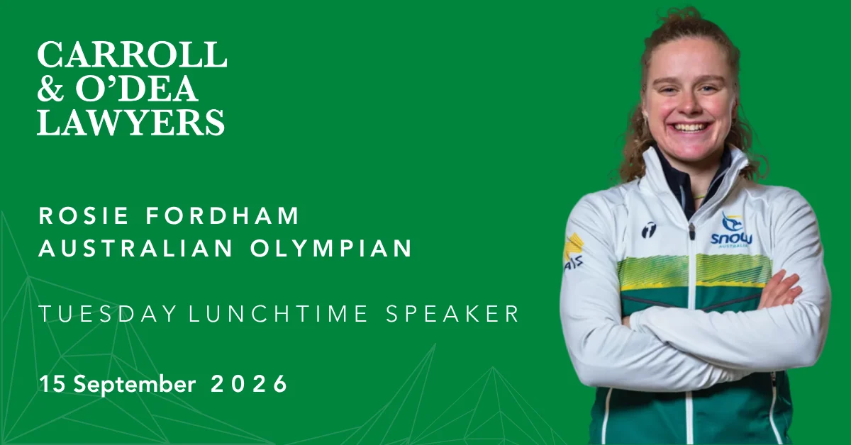 Australian Olympian Tuesday Lunchtime speaker